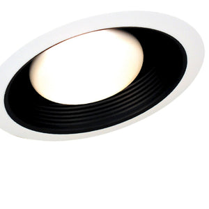 Atlas Core 6" Wide 1-Light Recessed Trim - Sleek White Exterior with Black Baffle for Glare Reduction CL11961-WH