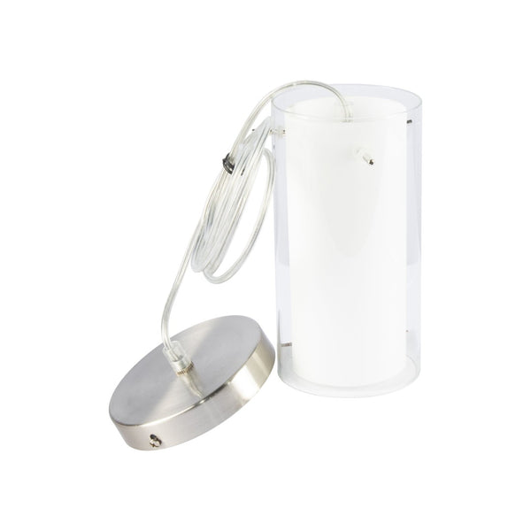 Atlas Duskholm 3.88'' Wide Mini Pendant Light - Elegant Clear Glass & White Diffuser for Modern Spaces CL11966-SV