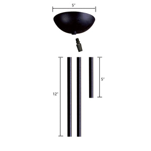 Atlas Rod Kit for Pendant Lighting - Durable Metal Extensions for Seamless Installation & Stylish Decor Dark Rust CL11972-BK