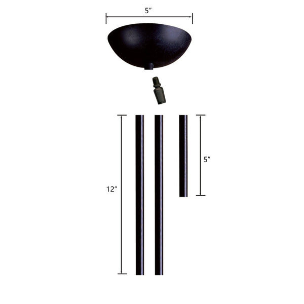 Atlas Rod Kit for Pendant Lighting - Durable Metal Extensions for Seamless Installation & Stylish Decor Dark Rust CL11972-BK
