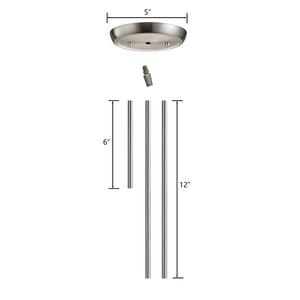 Atlas Rod Kit for Pendant Lighting - Durable Metal Extensions for Seamless Installation & Stylish Decor Satin Nickel CL11973-NK