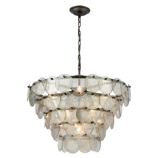 Atlas Airesse 25" Wide 9-Light Chandelier - Elegant Brushed Slate Design for Dining & Living Spaces CL11982-BZ