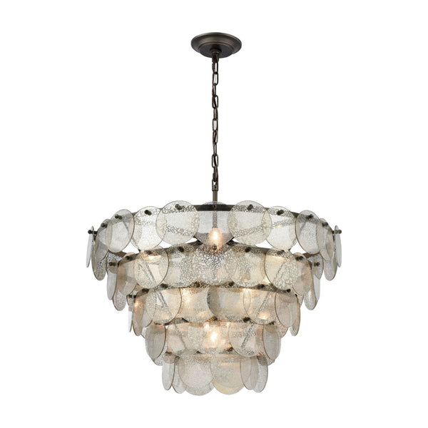 Atlas Airesse 25" Wide 9-Light Chandelier - Elegant Brushed Slate Design for Dining & Living Spaces CL11982-BZ