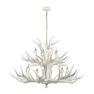 Atlas Big Sky Nature-Inspired 6-Light Chandelier - Rustic Elegance for Modern Home Spaces and Décor White 39'' CL11983-WH