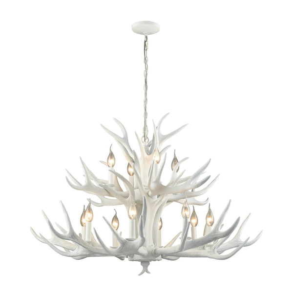 Atlas Big Sky Nature-Inspired 6-Light Chandelier - Rustic Elegance for Modern Home Spaces and Décor White 39'' CL11983-WH