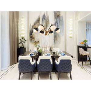 Atlas Blind Tiger 32'' Wide Art Deco 6-Light Chandelier - Luxe Black & Aged Brass for Stunning Ambiance CL11984-BS