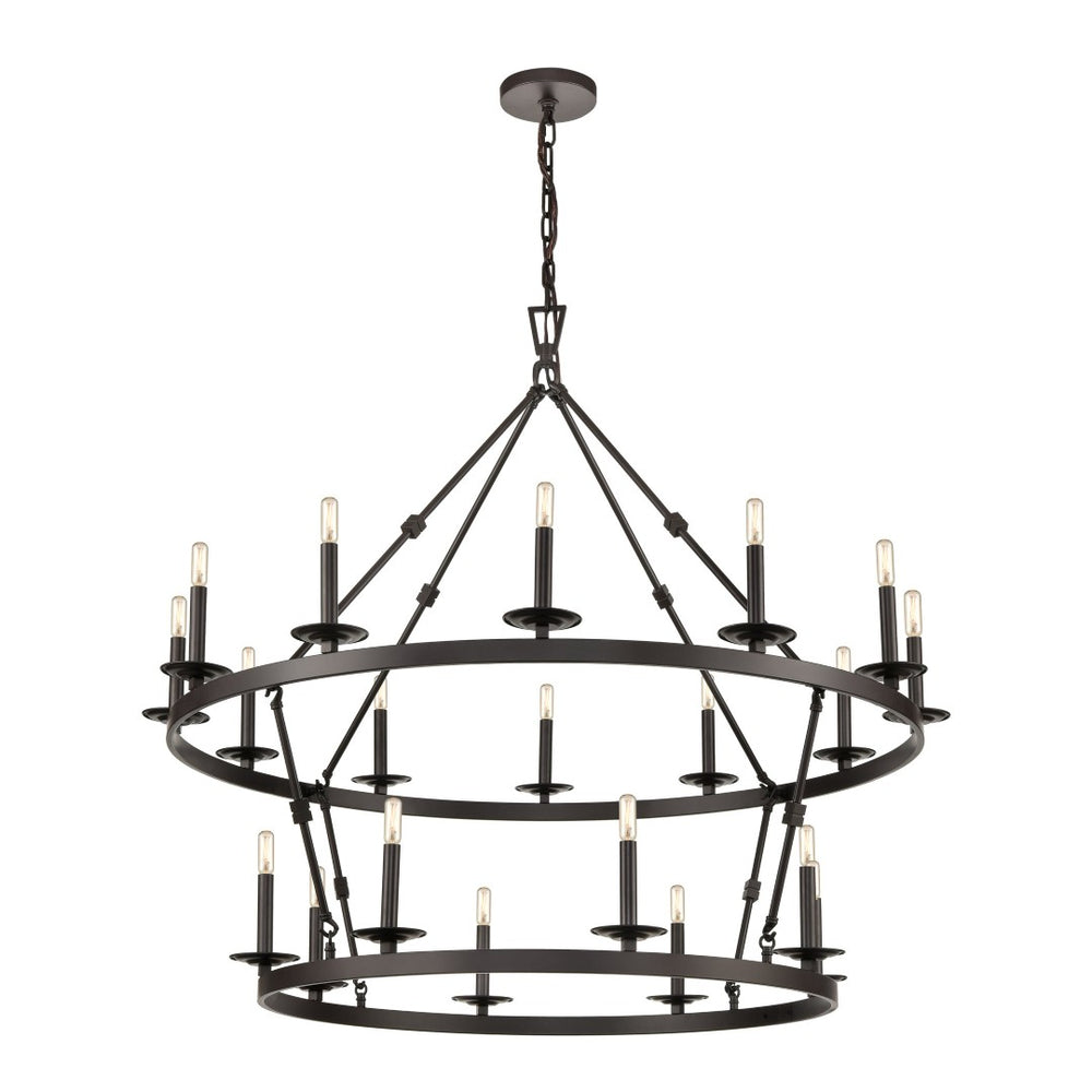 Atlas Castle 47'' Wide Double-Tier Chandelier - Elegant Oil Rubbed Bronze for Expansive Spaces CL11988-BZ