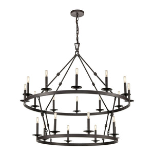 Atlas Castle 47'' Wide Double-Tier Chandelier - Elegant Oil Rubbed Bronze for Expansive Spaces CL11988-BZ