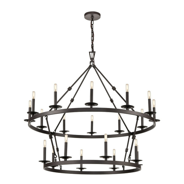 Atlas Castle 47'' Wide Double-Tier Chandelier - Elegant Oil Rubbed Bronze for Expansive Spaces CL11988-BZ