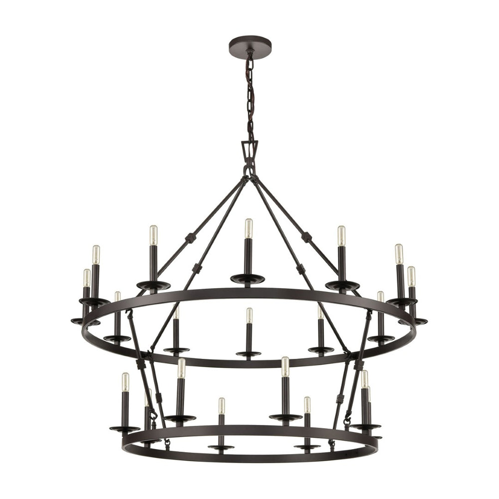 Atlas Castle 47'' Wide Double-Tier Chandelier - Elegant Oil Rubbed Bronze for Expansive Spaces CL11988-BZ
