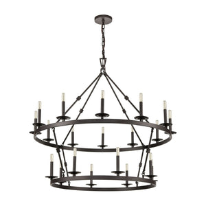Atlas Castle 47'' Wide Double-Tier Chandelier - Elegant Oil Rubbed Bronze for Expansive Spaces CL11988-BZ
