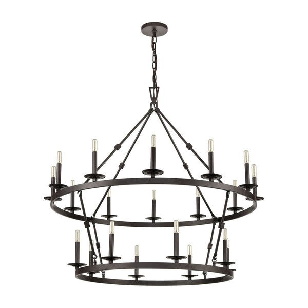 Atlas Castle 47'' Wide Double-Tier Chandelier - Elegant Oil Rubbed Bronze for Expansive Spaces CL11988-BZ