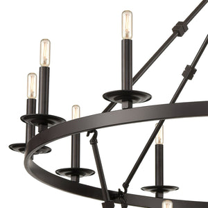 Atlas Castle 47'' Wide Double-Tier Chandelier - Elegant Oil Rubbed Bronze for Expansive Spaces CL11988-BZ