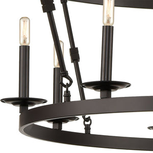 Atlas Castle 47'' Wide Double-Tier Chandelier - Elegant Oil Rubbed Bronze for Expansive Spaces CL11988-BZ