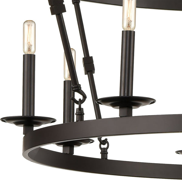 Atlas Castle 47'' Wide Double-Tier Chandelier - Elegant Oil Rubbed Bronze for Expansive Spaces CL11988-BZ