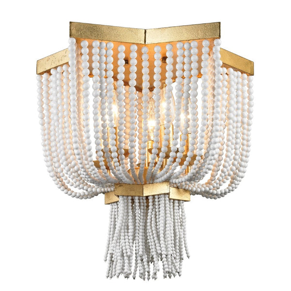 Atlas Chaumont 5-Light Flush Mount Fixture - Antique Gold Leaf with Beaded Detail for Ambient Elegance CL11989-GD