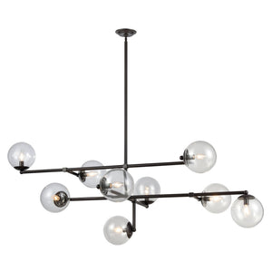 Atlas Communique 64'' Wide 9-Light Linear Chandelier - Timeless Oiled Bronze Elegance for Any Space CL11990-BZ