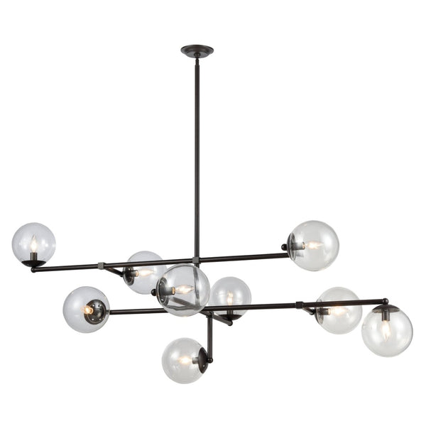 Atlas Communique 64'' Wide 9-Light Linear Chandelier - Timeless Oiled Bronze Elegance for Any Space CL11990-BZ