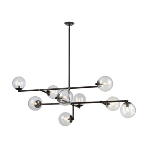 Atlas Communique 64'' Wide 9-Light Linear Chandelier - Timeless Oiled Bronze Elegance for Any Space CL11990-BZ