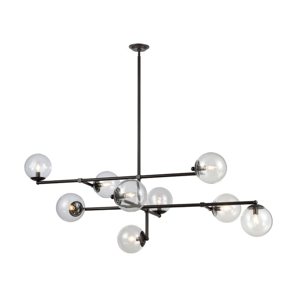 Atlas Communique 64'' Wide 9-Light Linear Chandelier - Timeless Oiled Bronze Elegance for Any Space CL11990-BZ