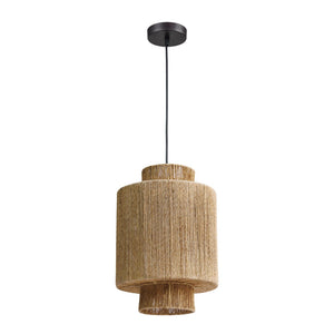 Atlas Corsair 12" Wide 1-Light Mini Pendant - Coastal Natural Jute for Warm Ambiance & Stylish Lighting CL11991-NA