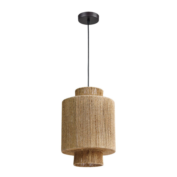 Atlas Corsair 12" Wide 1-Light Mini Pendant - Coastal Natural Jute for Warm Ambiance & Stylish Lighting CL11991-NA