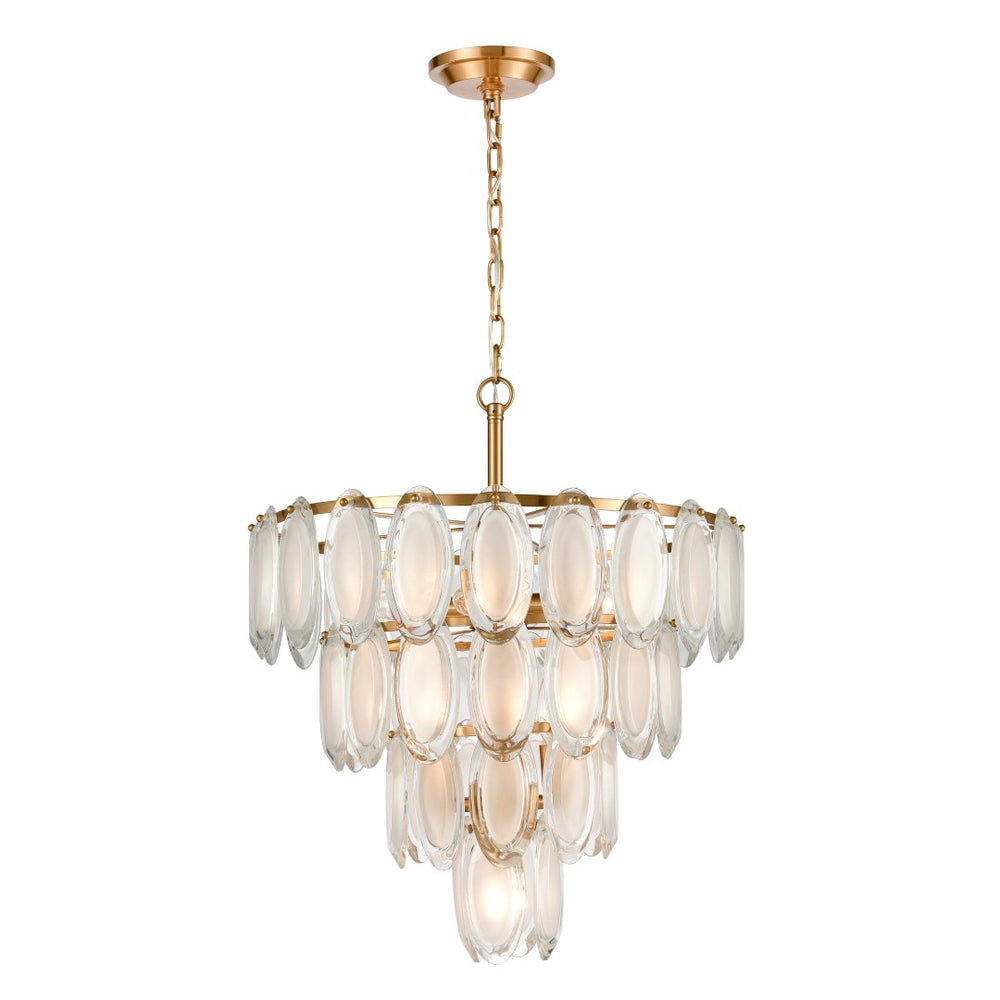 Atlas Curiosity 20'' Wide 8-Light Chandelier - Modern Geometry with Aged Brass & Clear Glass Elegance CL11993-BS