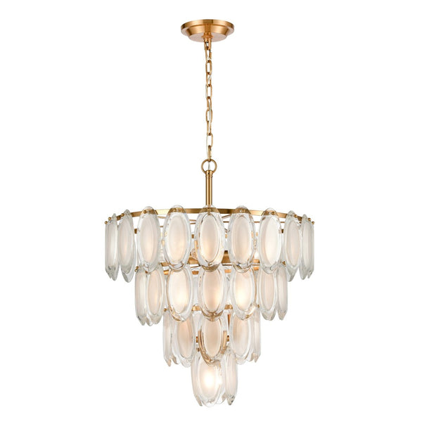 Atlas Curiosity 20'' Wide 8-Light Chandelier - Modern Geometry with Aged Brass & Clear Glass Elegance CL11993-BS