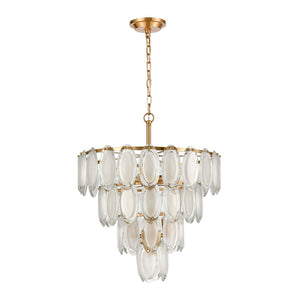 Atlas Curiosity 20'' Wide 8-Light Chandelier - Modern Geometry with Aged Brass & Clear Glass Elegance CL11993-BS