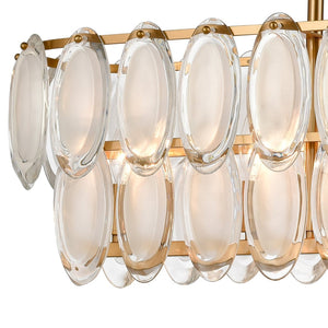 Atlas Curiosity 32" Wide 5-Light Linear Chandelier – Elegant Aged Brass Fixture for Modern Dining Spaces CL11994-BS