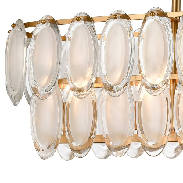 Atlas Curiosity 32" Wide 5-Light Linear Chandelier – Elegant Aged Brass Fixture for Modern Dining Spaces CL11994-BS