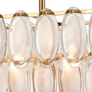 Atlas Curiosity 32" Wide 5-Light Linear Chandelier – Elegant Aged Brass Fixture for Modern Dining Spaces CL11994-BS