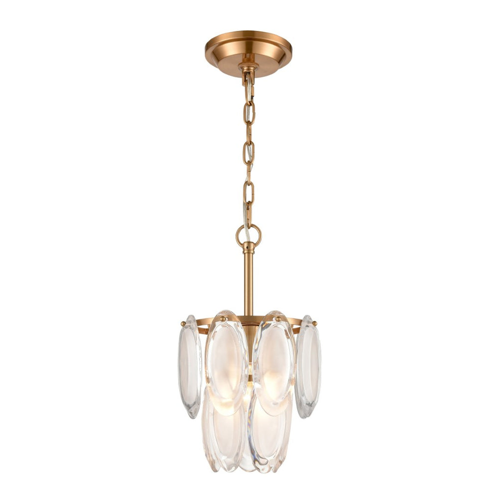 Atlas Curiosity 9" Wide 1-Light Mini Pendant - Aged Brass with Clear Glass Ovals for Elegant Illumination CL11995-BS