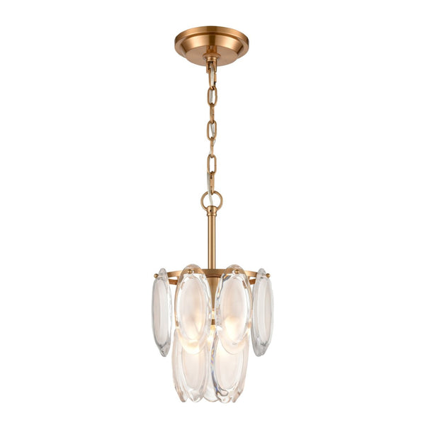Atlas Curiosity 9" Wide 1-Light Mini Pendant - Aged Brass with Clear Glass Ovals for Elegant Illumination CL11995-BS