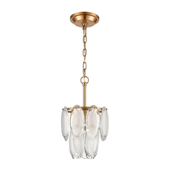 Atlas Curiosity 9" Wide 1-Light Mini Pendant - Aged Brass with Clear Glass Ovals for Elegant Illumination CL11995-BS