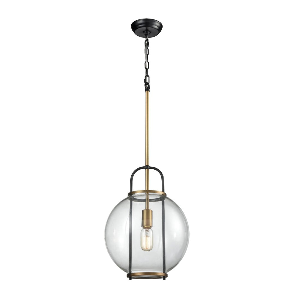 Atlas Faraday 12'' Wide Mini Pendant Light - Clear Glass & Aged Brass Design for Modern Home Elegance CL11997-BS