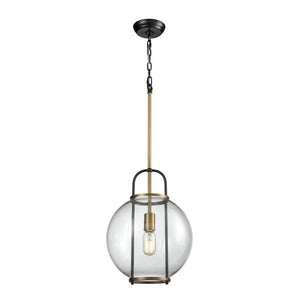 Atlas Faraday 12'' Wide Mini Pendant Light - Clear Glass & Aged Brass Design for Modern Home Elegance CL11997-BS