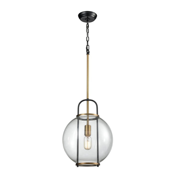 Atlas Faraday 12'' Wide Mini Pendant Light - Clear Glass & Aged Brass Design for Modern Home Elegance CL11997-BS