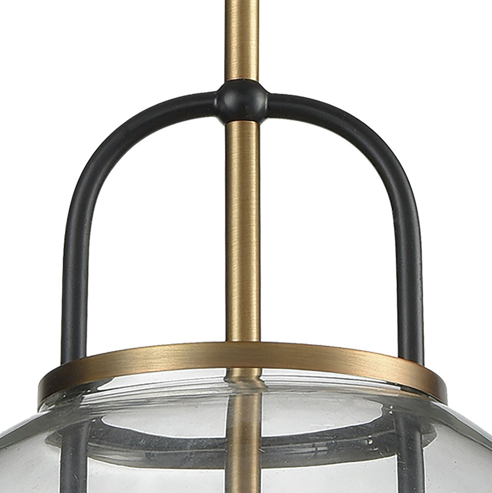 Atlas Faraday 12'' Wide Mini Pendant Light - Clear Glass & Aged Brass Design for Modern Home Elegance CL11997-BS