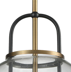 Atlas Faraday 12'' Wide Mini Pendant Light - Clear Glass & Aged Brass Design for Modern Home Elegance CL11997-BS