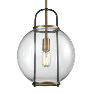 Atlas Faraday 12'' Wide Mini Pendant Light - Clear Glass & Aged Brass Design for Modern Home Elegance CL11997-BS