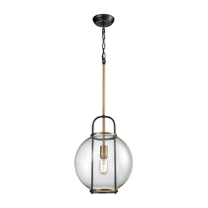 Atlas Faraday 12'' Wide Mini Pendant Light - Clear Glass & Aged Brass Design for Modern Home Elegance CL11997-BS