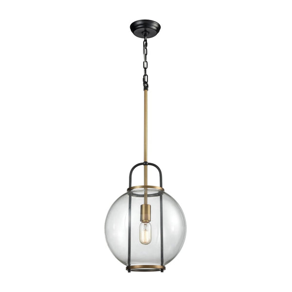 Atlas Faraday 12'' Wide Mini Pendant Light - Clear Glass & Aged Brass Design for Modern Home Elegance CL11997-BS
