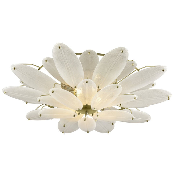 Atlas Hush 35.25'' Wide 4-Light Flush Mount - Timeless Aged Brass with Frosted Glass for Ambient Elegance CL12003-BS