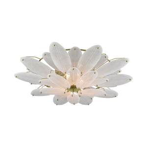 Atlas Hush 35.25'' Wide 4-Light Flush Mount - Timeless Aged Brass with Frosted Glass for Ambient Elegance CL12003-BS