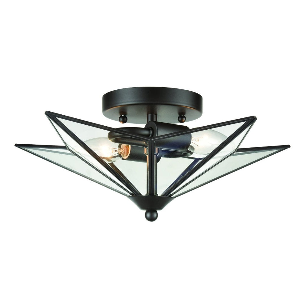 Atlas Moravian Star 14” Wide Flush Mount Light – Stunning Oil Rubbed Bronze Fixture for Hallways & More CL12010-BZ1