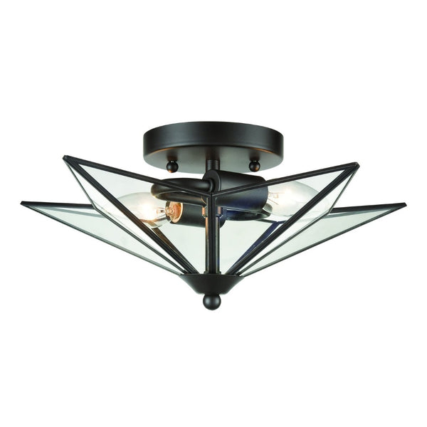 Atlas Moravian Star 14” Wide Flush Mount Light – Stunning Oil Rubbed Bronze Fixture for Hallways & More CL12010-BZ1