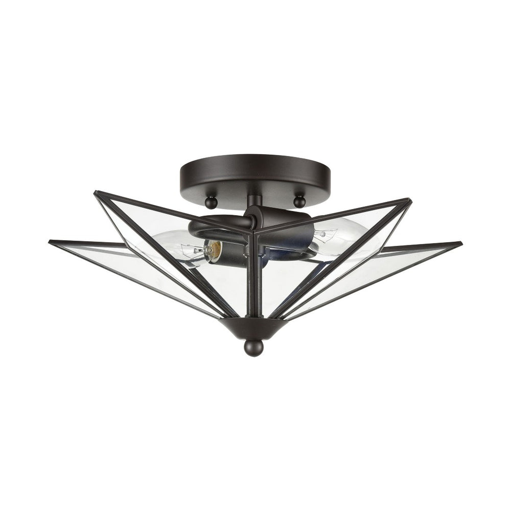 Atlas Moravian Star 14” Wide Flush Mount Light – Stunning Oil Rubbed Bronze Fixture for Hallways & More CL12010-BZ1