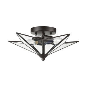 Atlas Moravian Star 14” Wide Flush Mount Light – Stunning Oil Rubbed Bronze Fixture for Hallways & More CL12010-BZ1