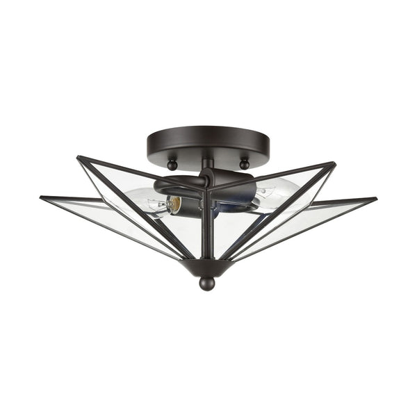 Atlas Moravian Star 14” Wide Flush Mount Light – Stunning Oil Rubbed Bronze Fixture for Hallways & More CL12010-BZ1